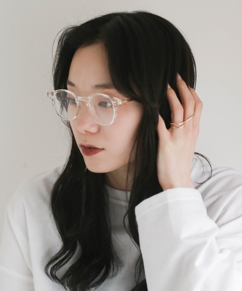 CLEA（クレア）の「ラウンドフレーム伊達メガネ（メガネ・レディース・ブラック/その他1・FREE）」の2枚目の写真