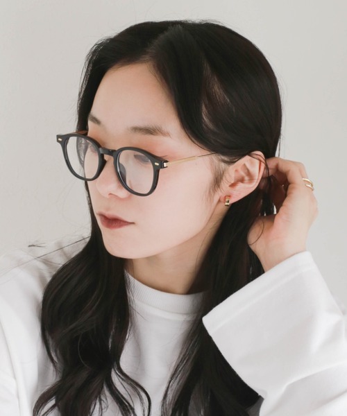 CLEA（クレア）の「ラウンドフレーム伊達メガネ（メガネ・レディース・ブラック/その他1・FREE）」の4枚目の写真