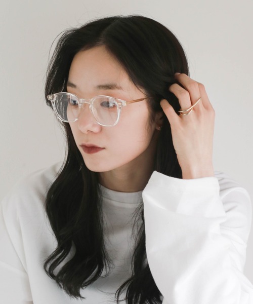 CLEA（クレア）の「ラウンドフレーム伊達メガネ（メガネ・レディース・ブラック/その他1・FREE）」の9枚目の写真