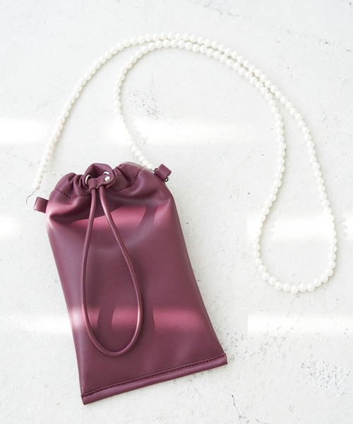 ROPE' PICNIC（ロペピクニック）の「パールチェーンハンドルソフトミニショルダーバッグ（ショルダーバッグ・レディース・ブラック/グリーン/ボルドー/イエロー系その他2・FREE）」の4枚目の写真