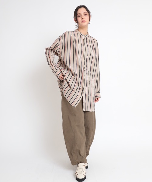 RNA-N（アールエヌエーエヌ）の「B2695 モールストライプシャツ（シャツ/ブラウス・レディース・ダークブラウン/ベージュ/ライトグリーン・MEDIUM）」の17枚目の写真