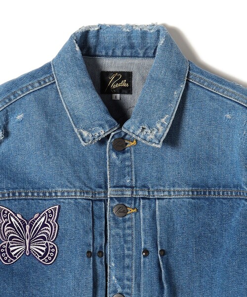 Needles（ニードルス）の「NEEDLES:〈手洗い可能〉パピヨンパッチジーンジャケット（ブルゾン・レディース・ブルー・ONE SIZE）」の11枚目の写真