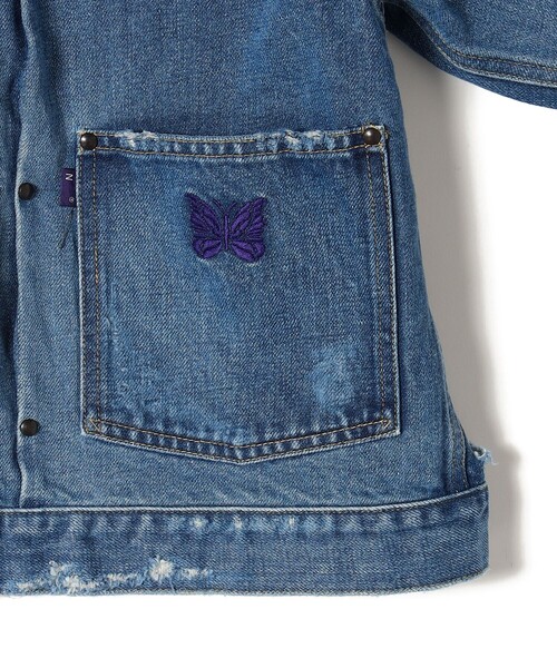 Needles（ニードルス）の「NEEDLES:〈手洗い可能〉パピヨンパッチジーンジャケット（ブルゾン・レディース・ブルー・ONE SIZE）」の9枚目の写真