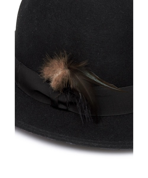 TORNADO MART（トルネードマート）の「TORNADO MART∴フェザーボーラーハット（ハット・メンズ・ブラック/ベージュ系その他・F）」の5枚目の写真