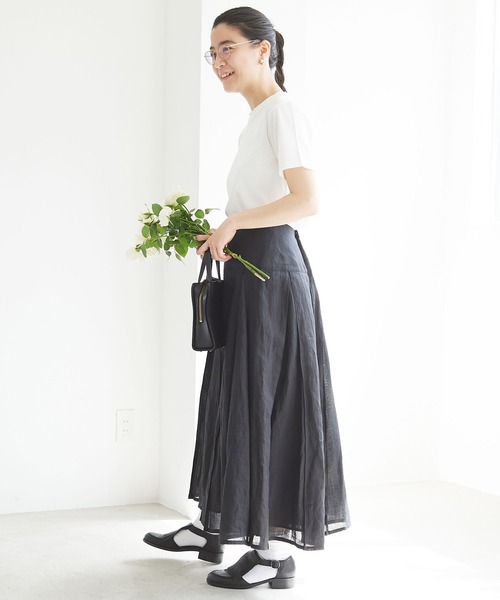 fig Ｌondon（フィグロンドン）の「holiday ramie SK（スカート・レディース・ホワイト/ブラック/ピンク・FREE）」の12枚目の写真