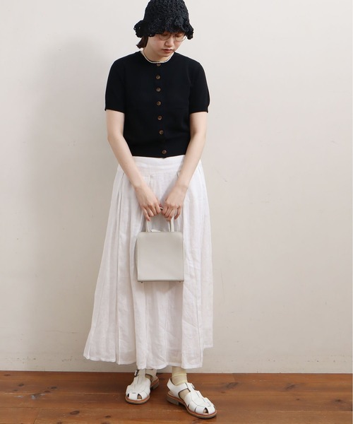 fig Ｌondon（フィグロンドン）の「holiday ramie SK（スカート・レディース・ホワイト/ブラック/ピンク・FREE）」の16枚目の写真