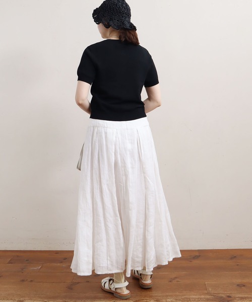 fig Ｌondon（フィグロンドン）の「holiday ramie SK（スカート・レディース・ホワイト/ブラック/ピンク・FREE）」の17枚目の写真