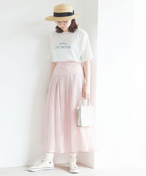 fig Ｌondon（フィグロンドン）の「holiday ramie SK（スカート・レディース・ホワイト/ブラック/ピンク・FREE）」の13枚目の写真