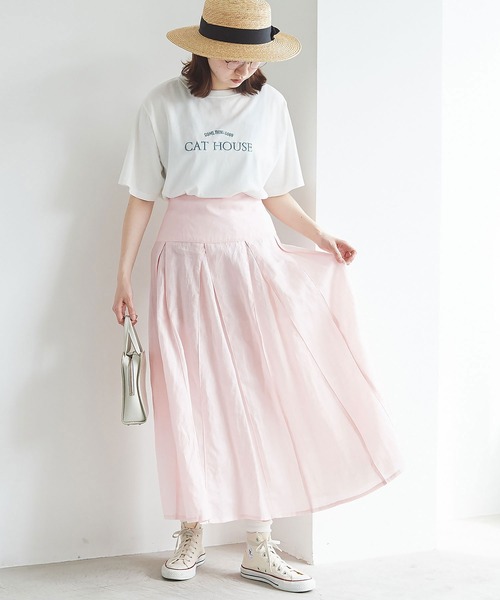 fig Ｌondon（フィグロンドン）の「holiday ramie SK（スカート・レディース・ホワイト/ブラック/ピンク・FREE）」の15枚目の写真