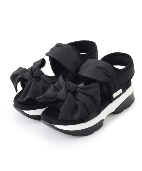 couture brooch（クチュールブローチ）の「◆ビッグリボンスポサン（サンダル・レディース・ブラック/サンドベージュ・35/45）」の4枚目の写真