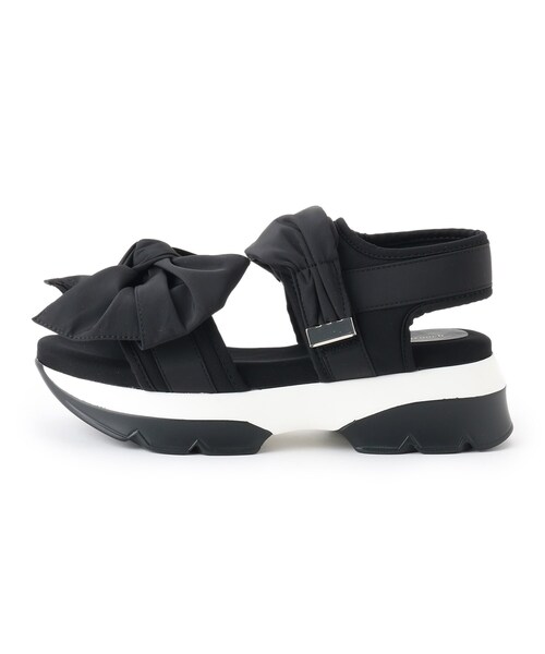 couture brooch（クチュールブローチ）の「◆ビッグリボンスポサン（サンダル・レディース・ブラック/サンドベージュ・35/45）」の5枚目の写真