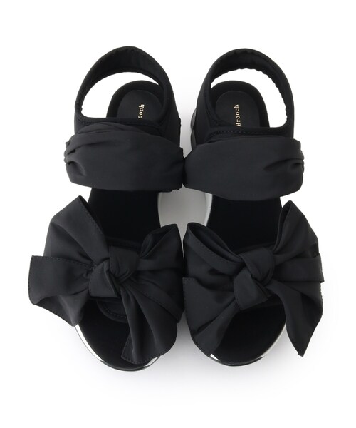 couture brooch（クチュールブローチ）の「◆ビッグリボンスポサン（サンダル・レディース・ブラック/サンドベージュ・35/45）」の7枚目の写真