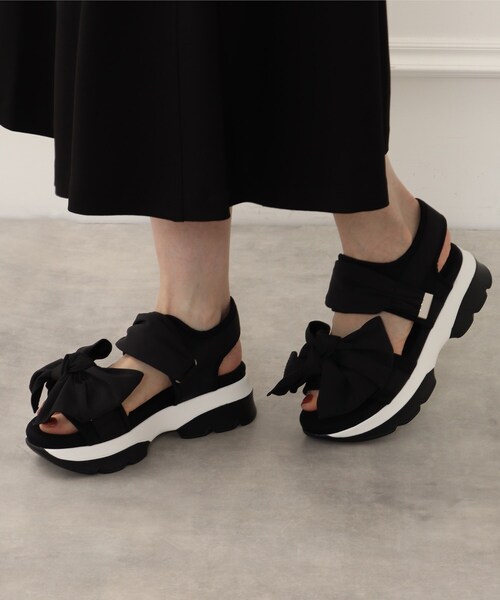 couture brooch（クチュールブローチ）の「◆ビッグリボンスポサン（サンダル・レディース・ブラック/サンドベージュ・35/45）」の9枚目の写真