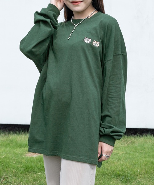 PairPair(ペアペア)の「アソートワンポイント刺繍ロンT(ユニセックス)(Tシャツ/カットソー・レディース・グリーン/ブルー系その他・FREE)」の2枚目の写真