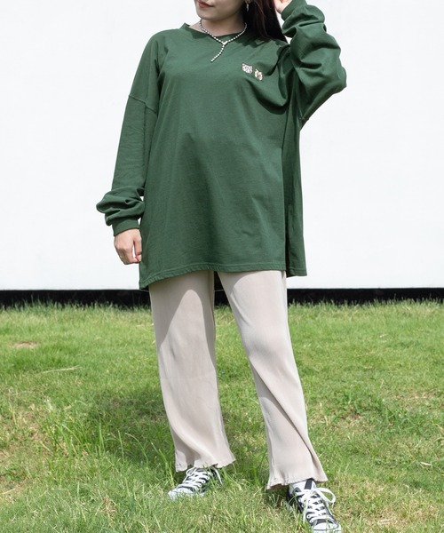 PairPair(ペアペア)の「アソートワンポイント刺繍ロンT(ユニセックス)(Tシャツ/カットソー・レディース・グリーン/ブルー系その他・FREE)」の3枚目の写真
