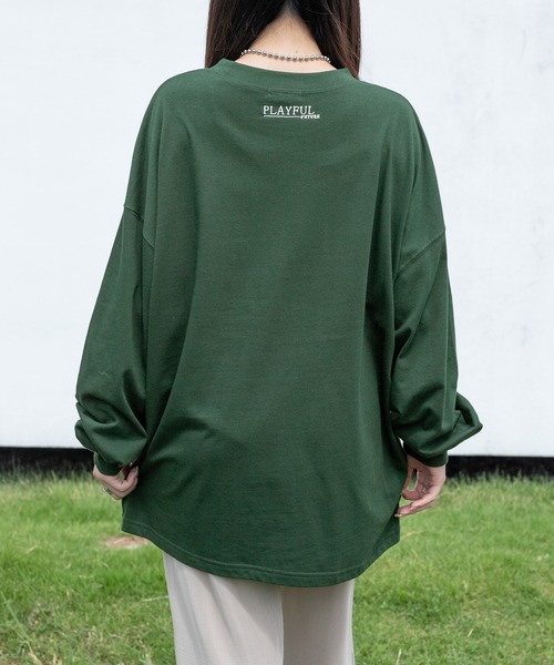 PairPair(ペアペア)の「アソートワンポイント刺繍ロンT(ユニセックス)(Tシャツ/カットソー・レディース・グリーン/ブルー系その他・FREE)」の6枚目の写真