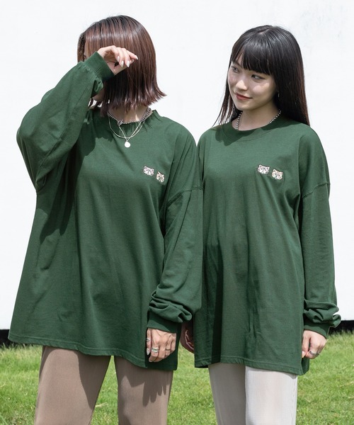 PairPair(ペアペア)の「アソートワンポイント刺繍ロンT(ユニセックス)(Tシャツ/カットソー・レディース・グリーン/ブルー系その他・FREE)」の7枚目の写真