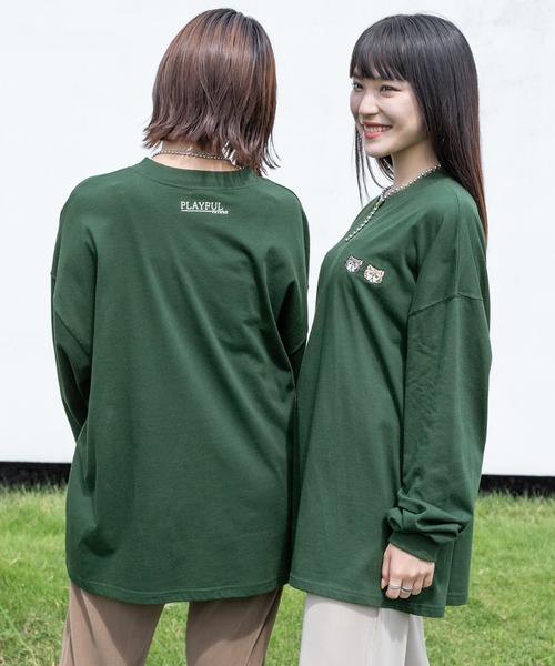 PairPair(ペアペア)の「アソートワンポイント刺繍ロンT(ユニセックス)(Tシャツ/カットソー・レディース・グリーン/ブルー系その他・FREE)」の9枚目の写真