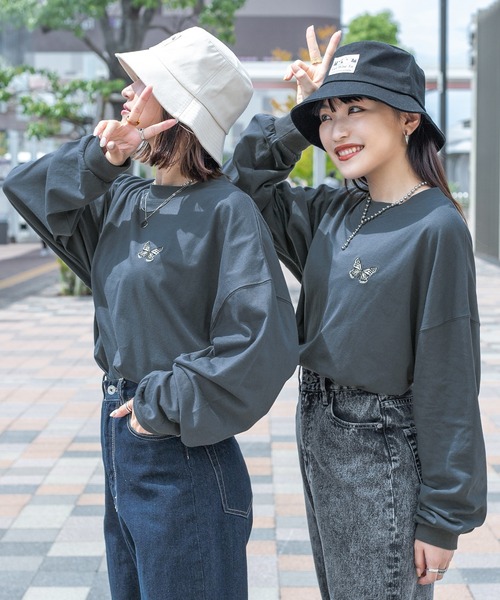 PairPair(ペアペア)の「アソートワンポイント刺繍ロンT(ユニセックス)(Tシャツ/カットソー・レディース・グリーン/ブルー系その他・FREE)」の19枚目の写真