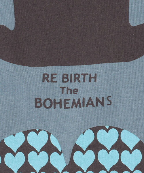 BOHEMIANS（ボヘミアンズ）の「BOHEMIANS/ボヘミアンズ　LOVE HAT HEART PT S/S Tee　ラブハットハートプリントTシャツ　BT-4H（Tシャツ/カットソー・メンズ・ホワイト/ブルーグレー・MEDIUM/X-LARGE/LARGE）」の7枚目の写真