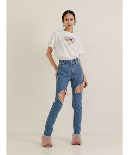 PAMEO POSE(パメオポーズ)の「My Heart Will Go On T-shirts(Tシャツ/カットソー・レディース・ホワイト/ブラック・SMALL)」の3枚目の写真