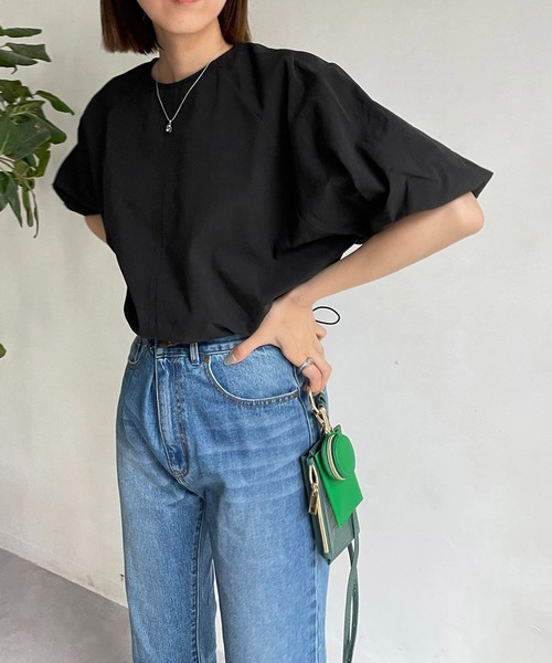 CAPRICIEUX LE'MAGE（カプリシューレマージュ）の「裾ドロストバルーンブラウス（シャツ/ブラウス・レディース・ホワイト/ブラック/オレンジ・FREE）」の2枚目の写真