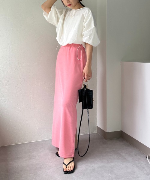 CAPRICIEUX LE'MAGE（カプリシューレマージュ）の「裾ドロストバルーンブラウス（シャツ/ブラウス・レディース・ホワイト/ブラック/オレンジ・FREE）」の11枚目の写真