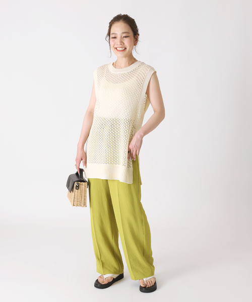 B.C STOCK（ベーセーストック）の「スカシニットベスト（ニット/セーター・レディース・ホワイト/ブラック/ブラウン・FREE）」の10枚目の写真