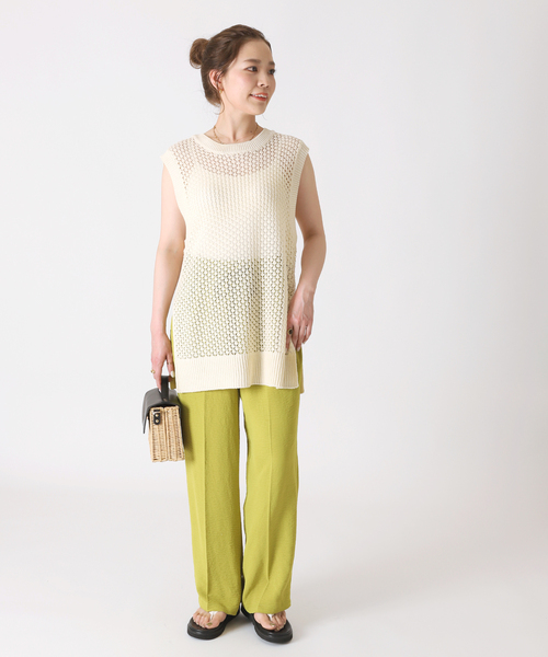 B.C STOCK（ベーセーストック）の「スカシニットベスト（ニット/セーター・レディース・ホワイト/ブラック/ブラウン・FREE）」の11枚目の写真