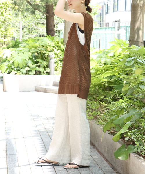 B.C STOCK（ベーセーストック）の「スカシニットベスト（ニット/セーター・レディース・ホワイト/ブラック/ブラウン・FREE）」の18枚目の写真