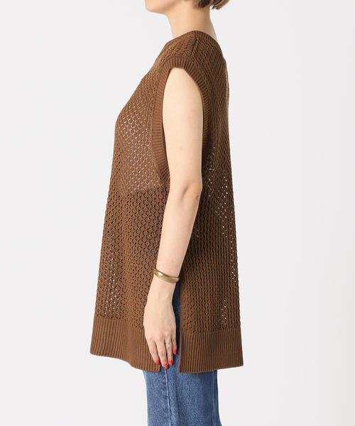 B.C STOCK（ベーセーストック）の「スカシニットベスト（ニット/セーター・レディース・ホワイト/ブラック/ブラウン・FREE）」の21枚目の写真