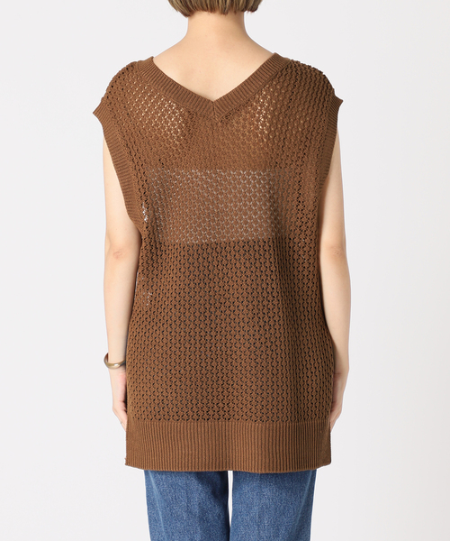 B.C STOCK（ベーセーストック）の「スカシニットベスト（ニット/セーター・レディース・ホワイト/ブラック/ブラウン・FREE）」の22枚目の写真