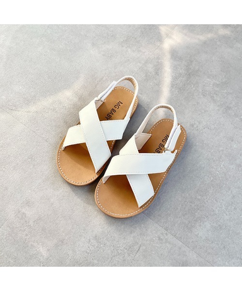 Lycee mine（リセマイン）の「クロスサンダル（サンダル・キッズ・ブラック/ライトホワイト/キャメル・16cm/17cm/18cm/19cm）」の2枚目の写真