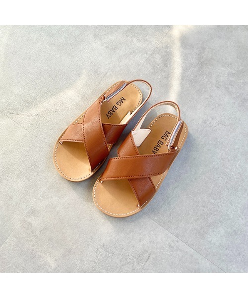 Lycee mine（リセマイン）の「クロスサンダル（サンダル・キッズ・ブラック/ライトホワイト/キャメル・16cm/17cm/18cm/19cm）」の8枚目の写真