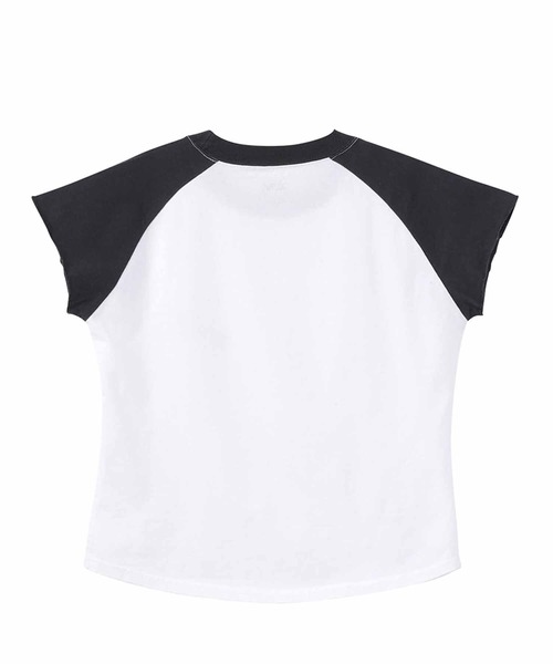 X-girl（エックスガール）の「COMPACT BASEBALL TEE/コンパクト チビT/ベースボールTシャツ（Tシャツ/カットソー・レディース・ホワイト/ベージュ/アッシュ・M/S）」の14枚目の写真