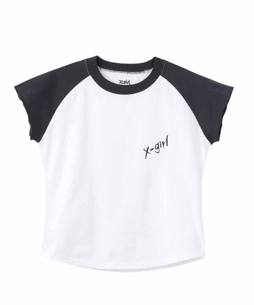 X-girl（エックスガール）の「COMPACT BASEBALL TEE/コンパクト チビT/ベースボールTシャツ（Tシャツ/カットソー・レディース・ホワイト/ベージュ/アッシュ・M/S）」の20枚目の写真