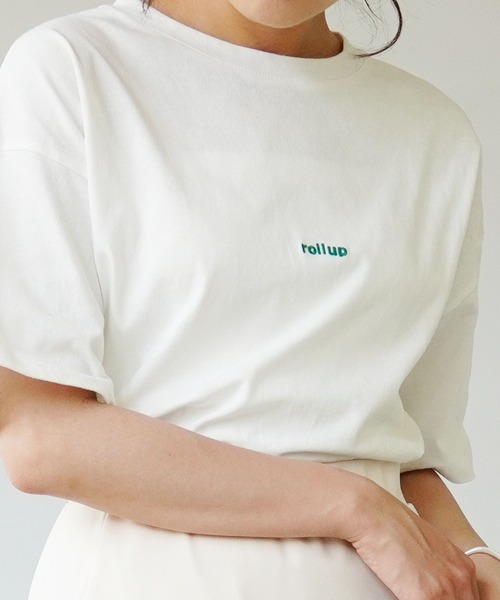IAMUSE(アイアミューズ)の「【IAMUSE】ワンポイント刺繍ロゴTシャツ S0403(Tシャツ/カットソー・レディース・ホワイト/ブラック/ホワイト×レッド/ホワイト×グリーン/ホワイト×ブラウン・FREE)」の10枚目の写真