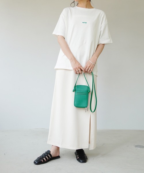 IAMUSE(アイアミューズ)の「【IAMUSE】ワンポイント刺繍ロゴTシャツ S0403(Tシャツ/カットソー・レディース・ホワイト/ブラック/ホワイト×レッド/ホワイト×グリーン/ホワイト×ブラウン・FREE)」の11枚目の写真