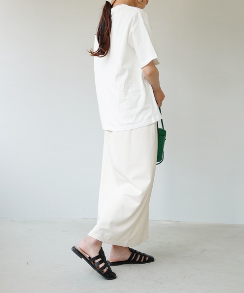 IAMUSE(アイアミューズ)の「【IAMUSE】ワンポイント刺繍ロゴTシャツ S0403(Tシャツ/カットソー・レディース・ホワイト/ブラック/ホワイト×レッド/ホワイト×グリーン/ホワイト×ブラウン・FREE)」の12枚目の写真