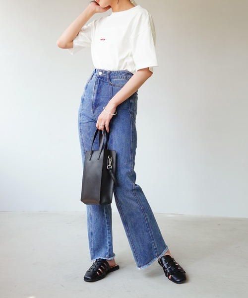 IAMUSE(アイアミューズ)の「【IAMUSE】ワンポイント刺繍ロゴTシャツ S0403(Tシャツ/カットソー・レディース・ホワイト/ブラック/ホワイト×レッド/ホワイト×グリーン/ホワイト×ブラウン・FREE)」の17枚目の写真