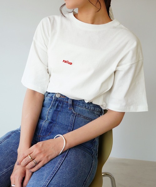 IAMUSE(アイアミューズ)の「【IAMUSE】ワンポイント刺繍ロゴTシャツ S0403(Tシャツ/カットソー・レディース・ホワイト/ブラック/ホワイト×レッド/ホワイト×グリーン/ホワイト×ブラウン・FREE)」の21枚目の写真