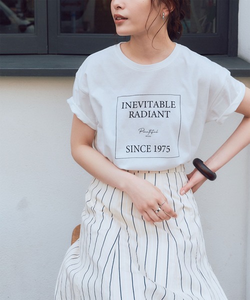 titivate(ティティベイト)の「デザインロゴプリントTシャツ(Tシャツ/カットソー・レディース・ブラック/オフホワイト/ライトグリーン・FREE)」の2枚目の写真