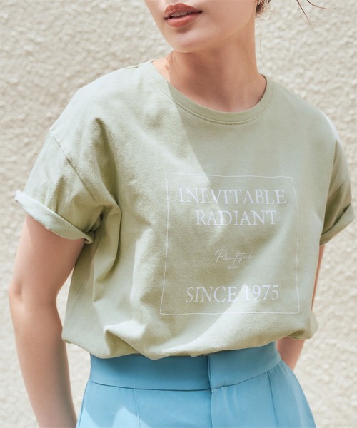 titivate(ティティベイト)の「デザインロゴプリントTシャツ(Tシャツ/カットソー・レディース・ブラック/オフホワイト/ライトグリーン・FREE)」の1枚目の写真