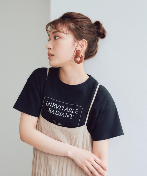 titivate(ティティベイト)の「デザインロゴプリントTシャツ(Tシャツ/カットソー・レディース・ブラック/オフホワイト/ライトグリーン・FREE)」の3枚目の写真