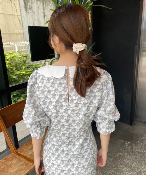 one after another NICE CLAUP（ワンアフターアナザーナイスクラップ）の「襟取り外し可能　クラシカルレディワンピース（ワンピース・レディース・ブラック/ブラック系その他/サックスブルー系・FREE）」の11枚目の写真