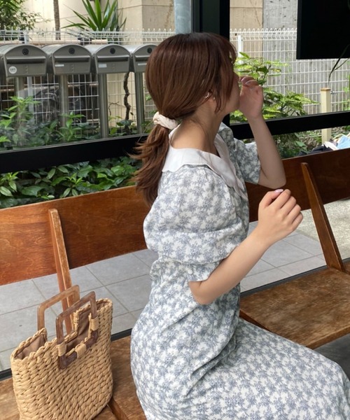 one after another NICE CLAUP（ワンアフターアナザーナイスクラップ）の「襟取り外し可能　クラシカルレディワンピース（ワンピース・レディース・ブラック/ブラック系その他/サックスブルー系・FREE）」の14枚目の写真