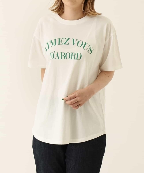 a.v.v(アーヴェヴェ)の「ラウンドヘムロゴTシャツ(Tシャツ/カットソー・レディース・ホワイト/ブラック・34/36/38/40/42)」の14枚目の写真