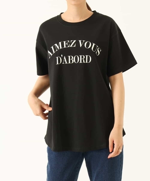 a.v.v(アーヴェヴェ)の「ラウンドヘムロゴTシャツ(Tシャツ/カットソー・レディース・ホワイト/ブラック・34/36/38/40/42)」の16枚目の写真