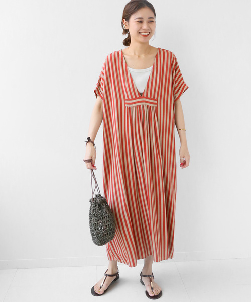 JOURNAL STANDARD relume（ジャーナルスタンダード　レリューム）の「ロンドンストライプカフタンワンピース（ワンピース・レディース・ブラック/ベージュ・FREE）」の15枚目の写真