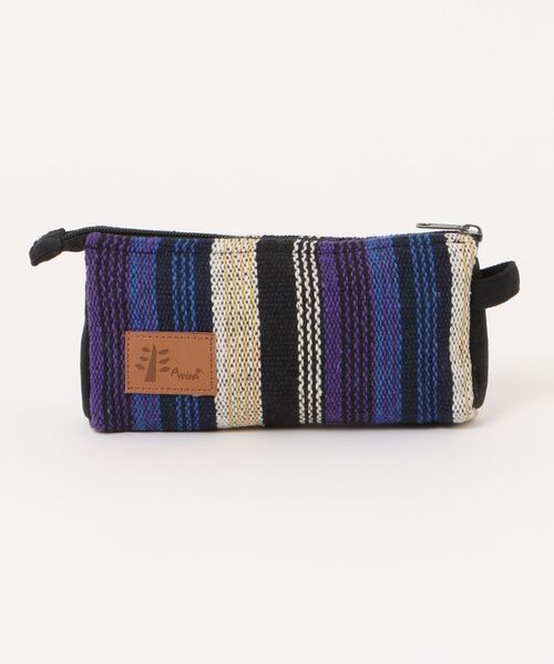 チャイハネ（チャイハネ）の「【チャイハネ】ネパール手織りコットンペンケース 横長ポーチ（ポーチ・レディース・イエロー系その他/ホワイト×ブルー/パープル/ホワイト/ブルー/ラベンダー/ブルー系その他/グリーン/レッド/ダークブルー/グリーン系その他・FREE）」の6枚目の写真